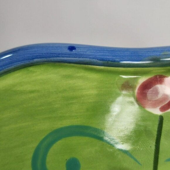 Certified International 10" Green Bird Ceramic Cake Stand Pedestal - Picture 6 of 12